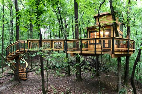 Magical treehouse in the woods